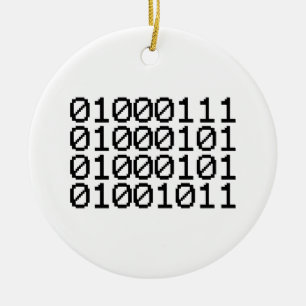 BINARY GEEK JULGRANSPRYDNAD KERAMIK