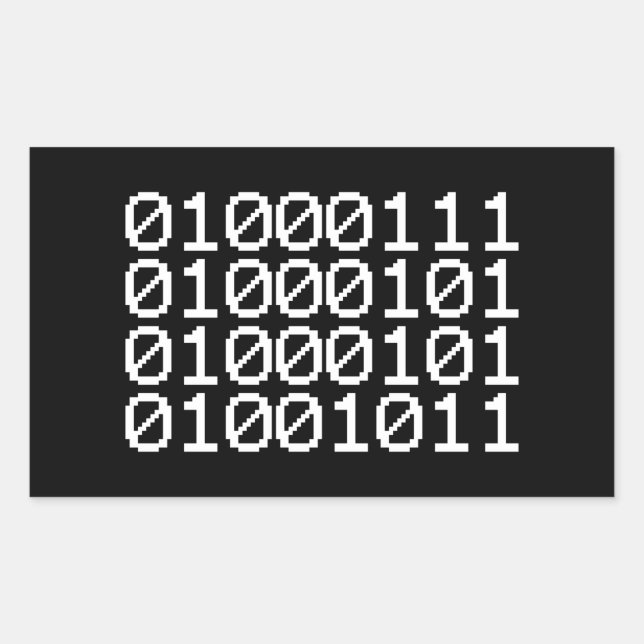 BINARY GEEK RETANGULAR STICKER REKTANGULÄRT KLISTERMÄRKE (Framsida)