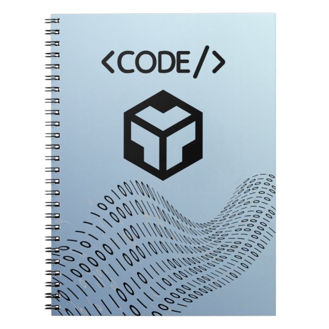 Binary Logic Spiral Notebook – Modern Design Anteckningsbok (Framsidan)