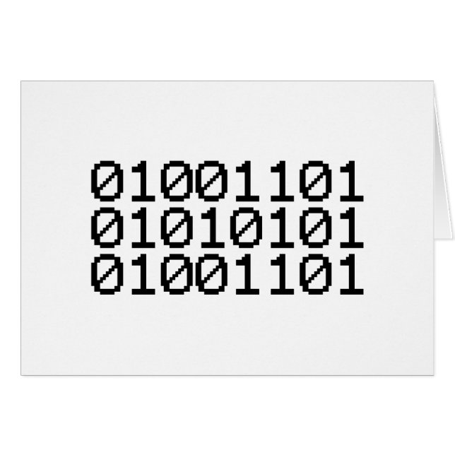 BINARY MORSA GREETING CARD HÄLSNINGSKORT (Framsidan Horizontal)