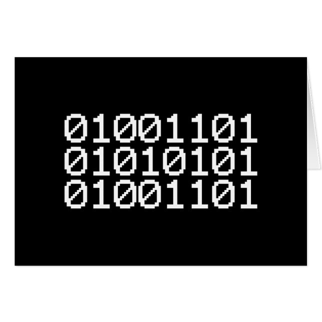 BINARY MORSA GREETING CARD HÄLSNINGSKORT (Framsidan Horizontal)