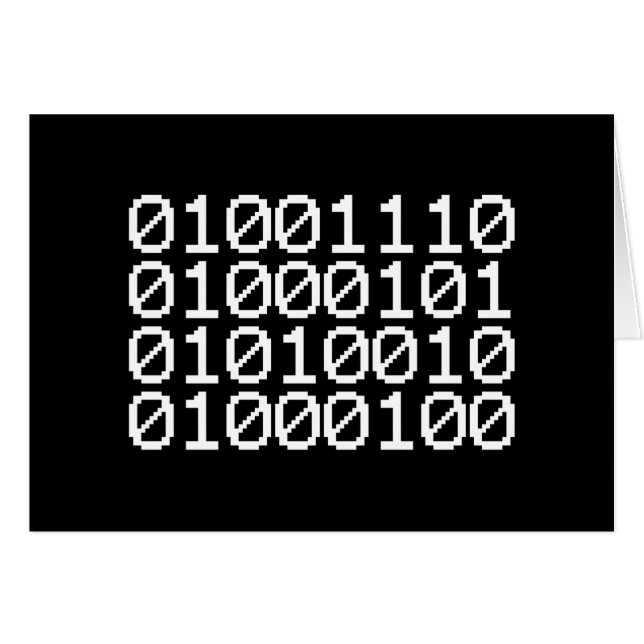 BINARY NERD CARD HÄLSNINGSKORT (Framsidan Horizontal)