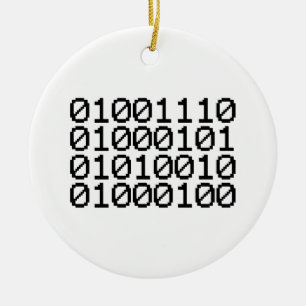 BINARY NERD JULGRANSPRYDNAD KERAMIK
