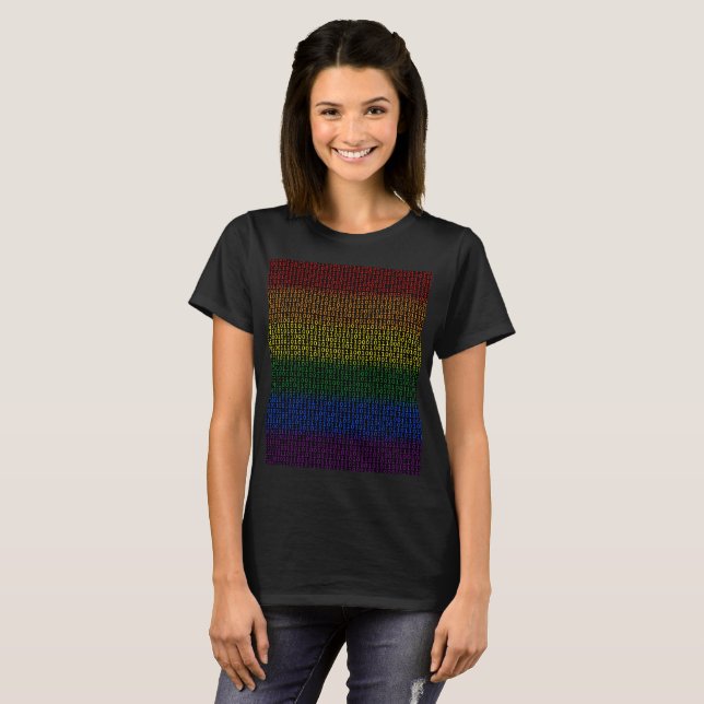 Binary Rainbow T Shirt (Hel framsida)