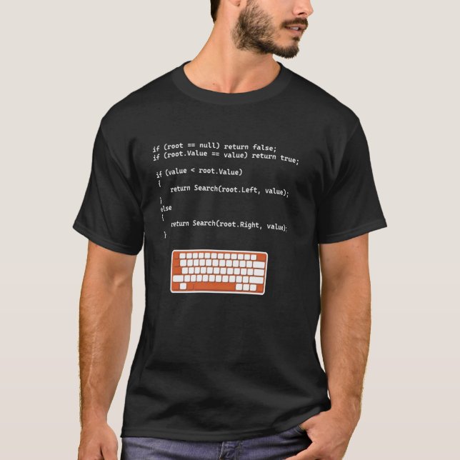 Binary Träd C# Search Node Programming Software en T Shirt (Framsida)