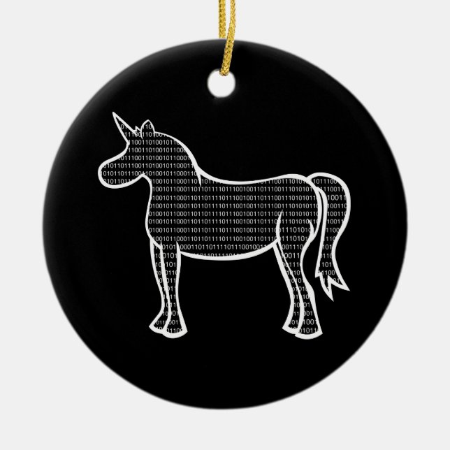 Binary Unicorn Julgransprydnad Keramik (Framsidan)