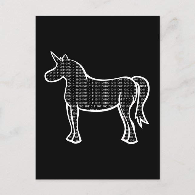 Binary Unicorn Vykort (Framsida)