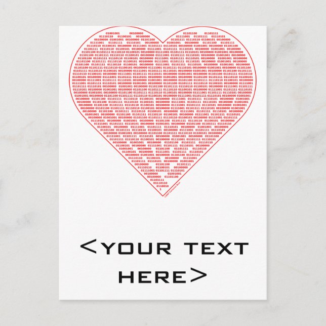 Binary Valentine vykort (Framsida)