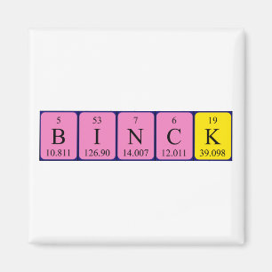 Binck periodisk magnet bord namn