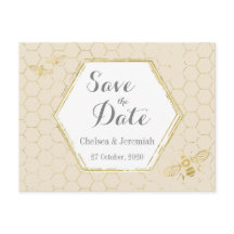 Bincreme Guld Mönster Save the Date