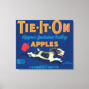Bind det på den Apple etiketten (blått) - Tieton Canvastryck