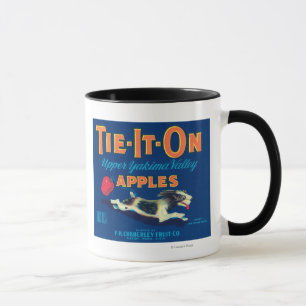 Bind det på den Apple etiketten (blått) - Tieton, Mugg