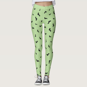 Binda damasker för silhouetten för hårtaxsvarte leggings