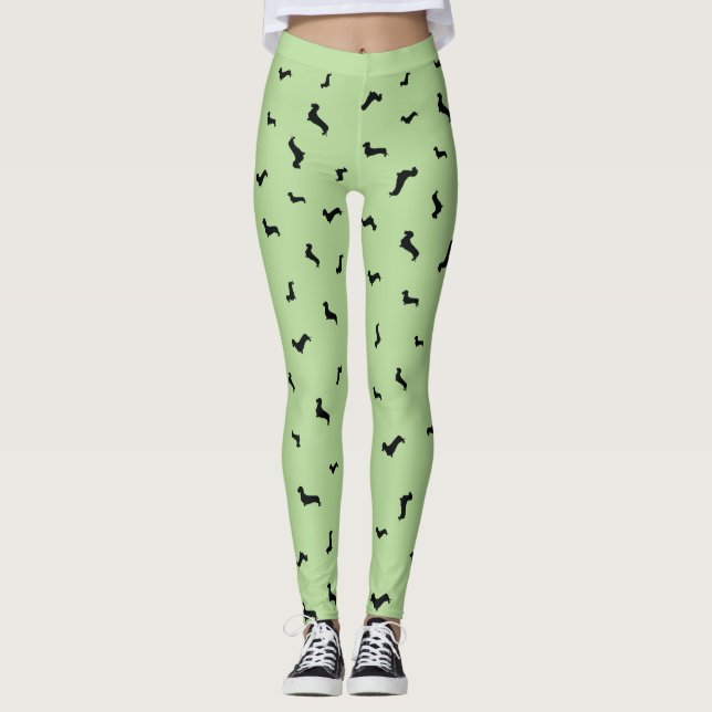 Binda damasker för silhouetten för hårtaxsvarten leggings (Framsida)