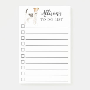 Binda den Haired foxterrierpersonligen för att Post-it Block