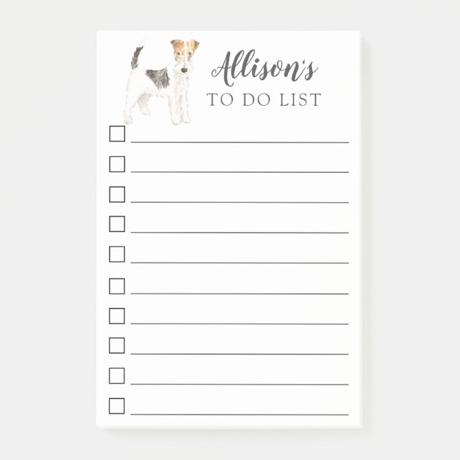 Binda den Haired foxterrierpersonligen för att Post-it Block (Framsida)