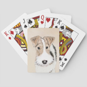 Binda foxterriermålning - gullig original- kortlek