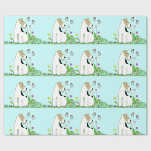 Binda foxterriern & fjärilen presentpapper