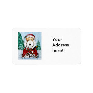 Binda foxterriern Santa Adressetikett
