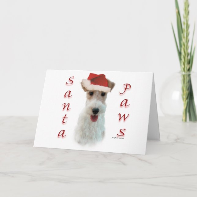 Binda foxterrierSanta tassar Helgkort (Framsida)