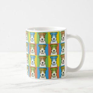 Binda Pop-Konst för foxterrierhundtecknaden Kaffemugg