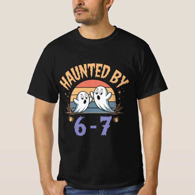 Bindad av 6-7 Retro Ghost Halloween Design Design T Shirt (Framsida)