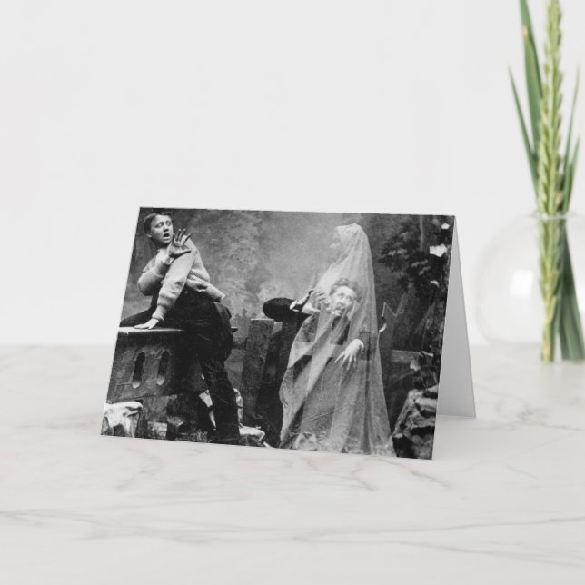 Bindat fält - Vintage Ghost Photo 1880 Kort (Framsida)