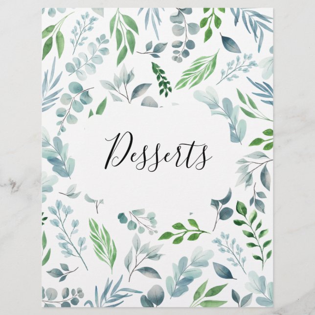 Binder-flik för vattenfärg, botaniskt recept, tabb (Framsida)