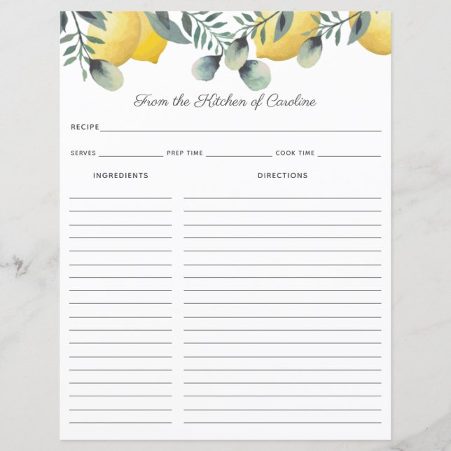 Binder för inmatning av citroner och eukalyptus (Framsida)