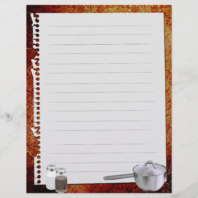 Binder-infogningar för vintage Recipe (Framsida)