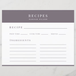 Binder-Lila för elegant Recie Binder-hölje