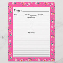 Binder-sida för Blommönstret rosa ros