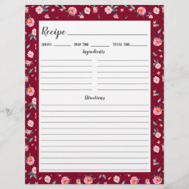 Binder-sida för Blommönstret rosa ros