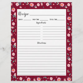 Binder-sida för Blommönstret rosa ros