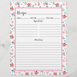 Binder-sida för Blommönstret rosa ros