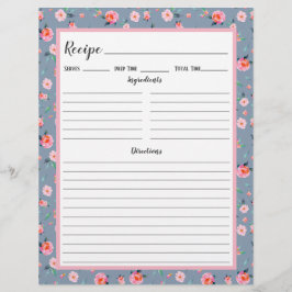 Binder-sida för Blommönstret rosa ros