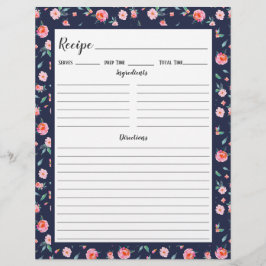 Binder-sida för Blommönstret rosa ros