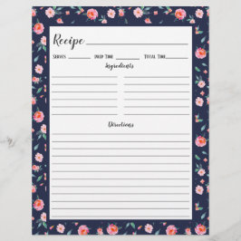 Binder-sida för Blommönstret rosa ros