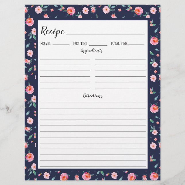 Binder-sida för Blommönstret rosa ros (Framsida)