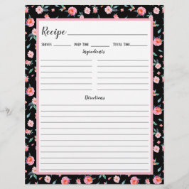 Binder-sida för Blommönstret rosa ros