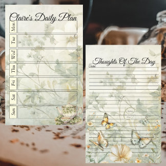 Binder-sida för Chic Gult för daglig plan för 