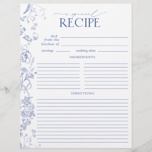 Binder-sida för fransk Blue & White Shower