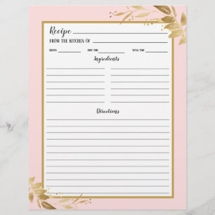 Binder-sida för Rosa Guld Foliage Recipe