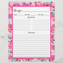 Binder-sidan för rosa ros Blommigt Rand