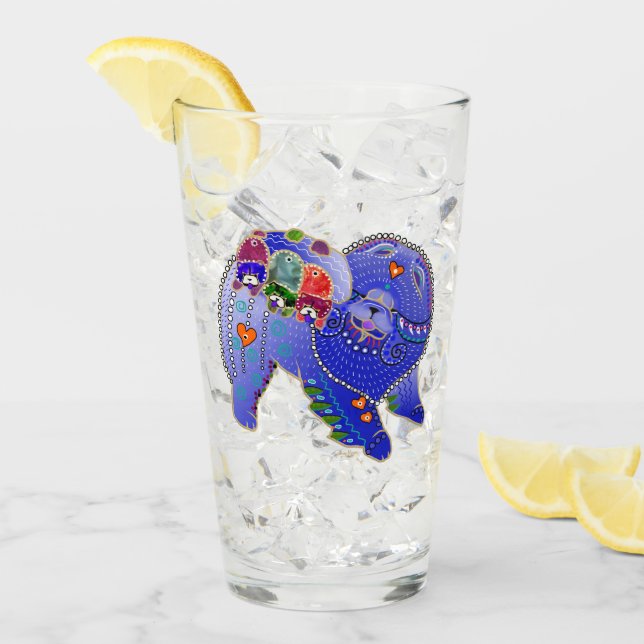BINDI CHOW FAMILY 16 oz glasdesign fram och bak Glaskopp (Framsida Ice)