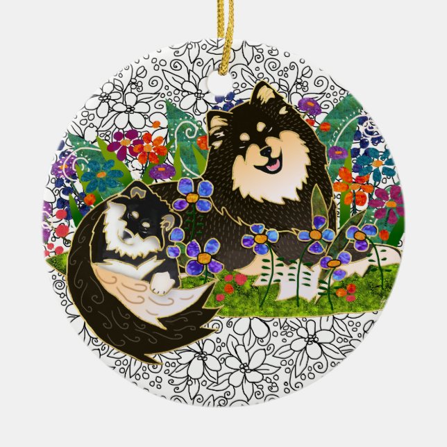BINDI FINNISH LAPPHUND-ornament Julgransprydnad Keramik (Framsidan)
