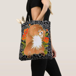 BINDI MINGSIE Red chow Tote 2 size Tygkasse