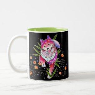BINDI SHIBA INU väljer inre färg Två-Tonad Mugg