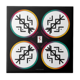 Bindrune Ceramic Tile - lyckad och välmående Kakelplatta