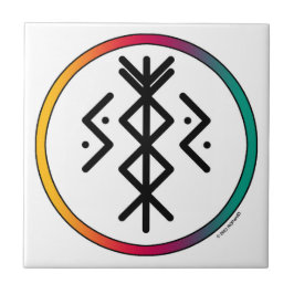 Bindrune Ceramic Tile - lyckad och välmående Kakelplatta